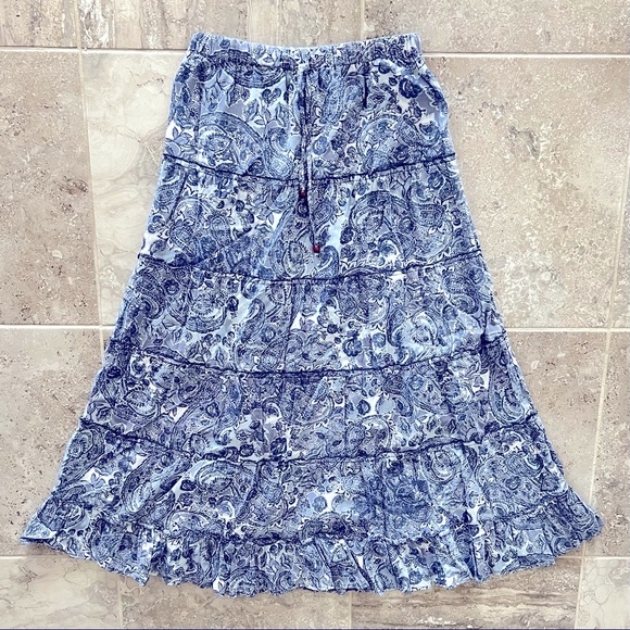 Rachel Zoe Tiered Maxi Skirt Cotton Floral Print Size M New w/Tag Retail ~$120 - Picture 5 of 9